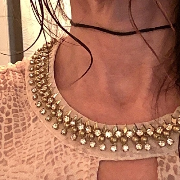 Bebe jeweled collar floral top - Picture 5 of 7